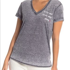 Pj salvage T-shirt grey love me love my dog